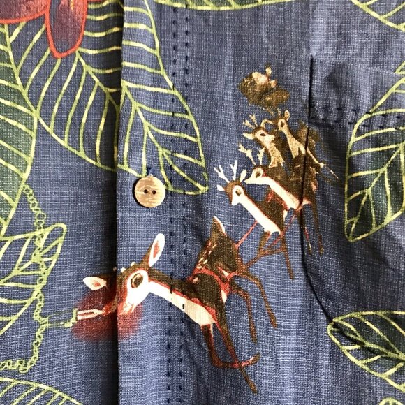 Tommy Bahama Season's Greeting Christmas Button Up Shirt 100% Silk Large - Picture 4 of 9